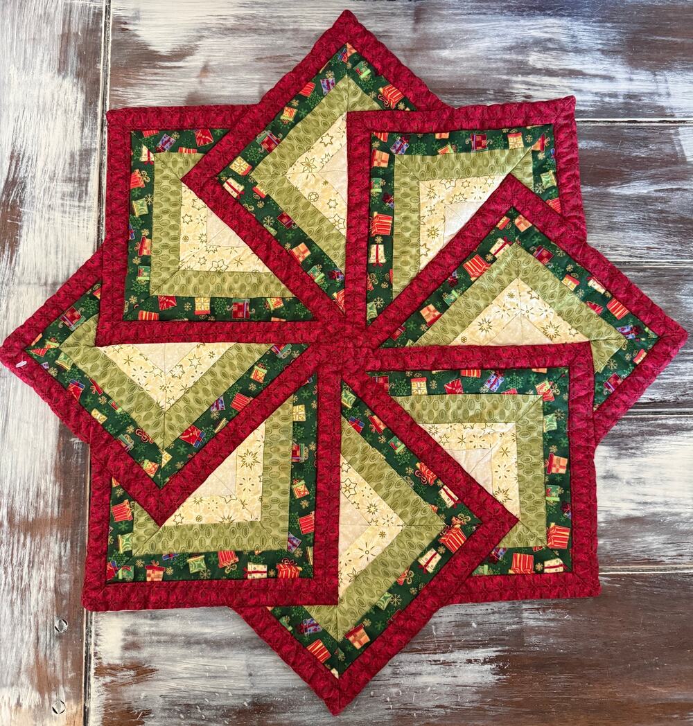 Fabric Table Topper Eight Pointed Strata Star